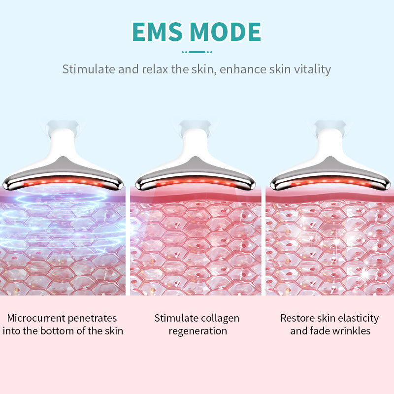ANLAN EMS Facial & Neck Lifting Device – 3 Colors Light Therapy for Skin Tightening, Double Chin Reduction, and Ultimate Skincare