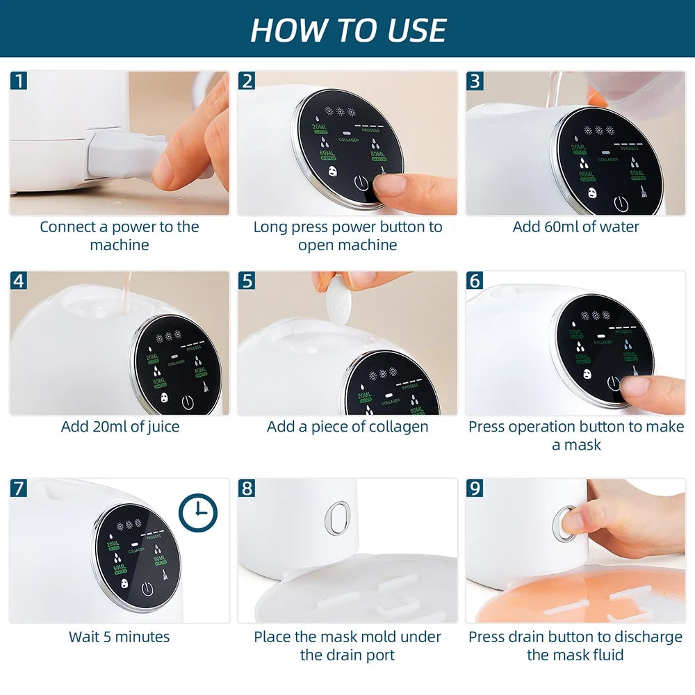 DIY Mask Machine Home Use Mask Making Vegetable Fruit Juice Milk Self-made Facial Mask Automatic Home Maker Customised SPA Care