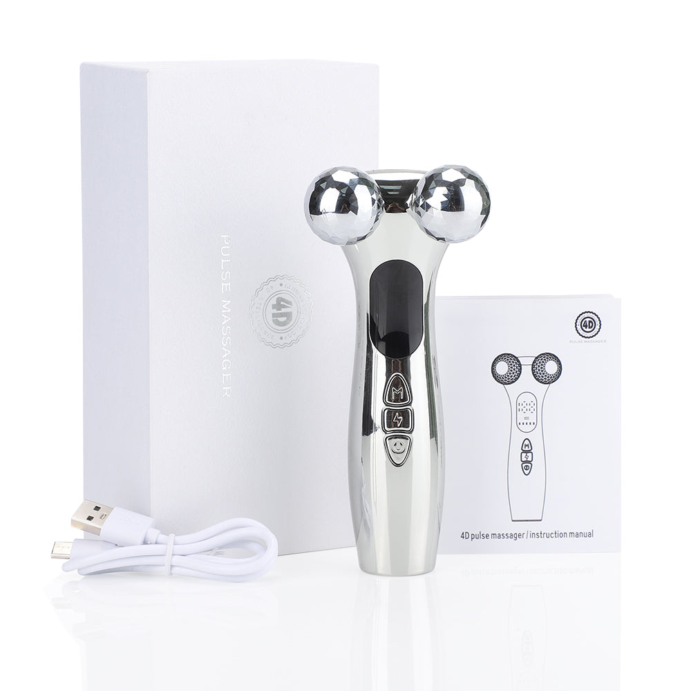 Electric Facial Micro-current Beauty Instrument LED Display Face Lifting Roller Massager Skin Tighten Massage Beauty Devices