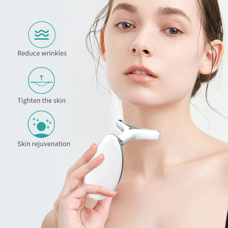 ANLAN EMS Facial & Neck Lifting Device – 3 Colors Light Therapy for Skin Tightening, Double Chin Reduction, and Ultimate Skincare
